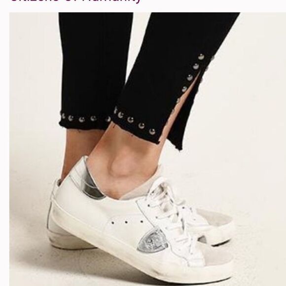 Citizens Of Humanity Black Studded Rocket High Rise Ankle Skinny Ventana Jeans - Picture 2 of 10